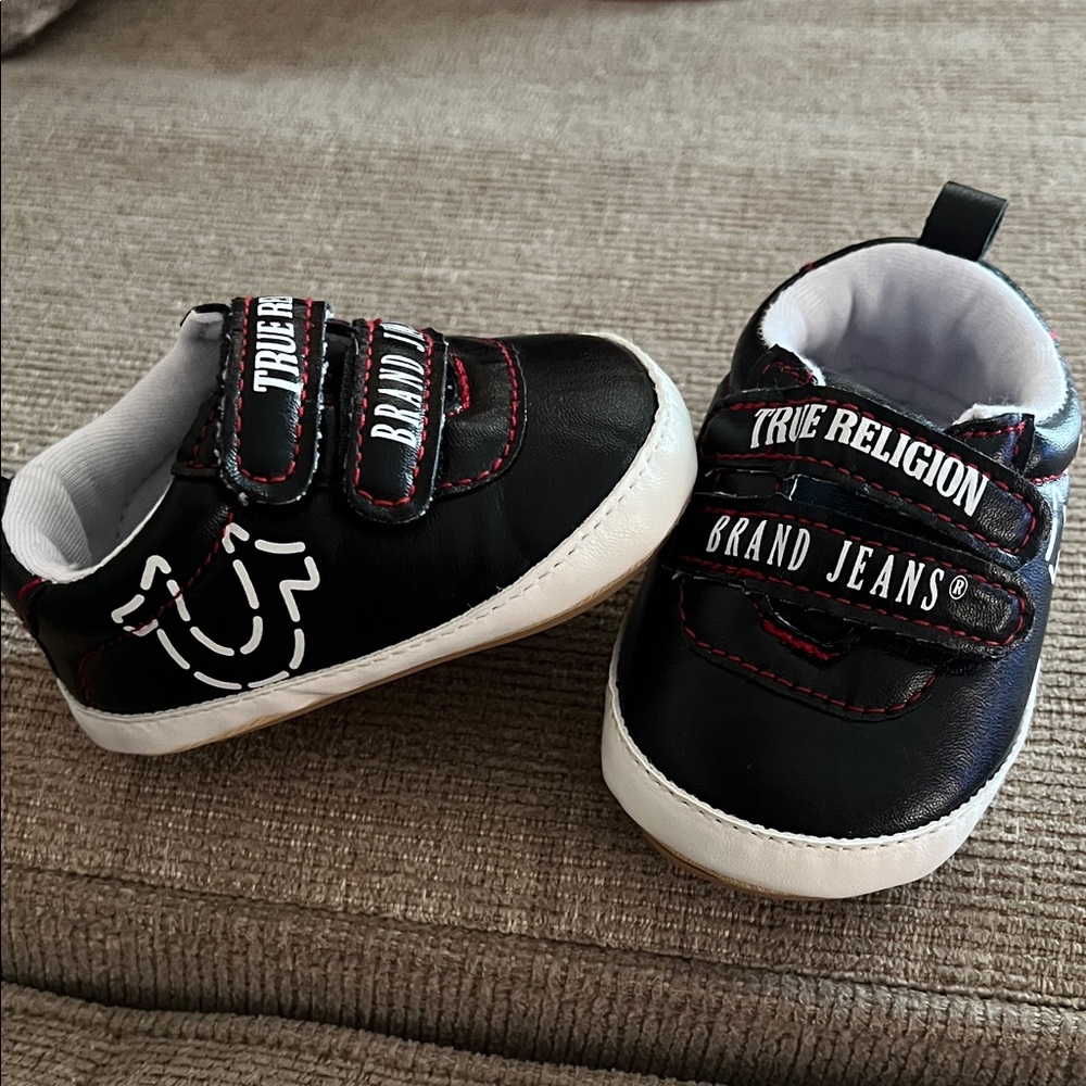 True Religion Black & White Baby Velcro Sneakers
